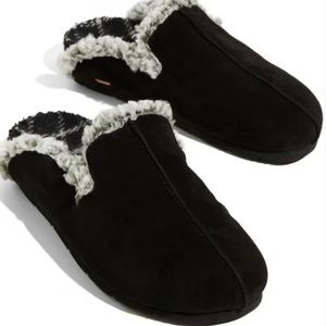 New Free People Damon 7 Black Faux Fur Suede Leather Mules Clogs